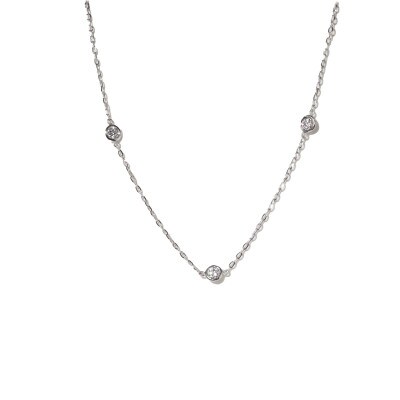 プラチナ 0.30ct ダイヤモンドステーションネックレス【BQ-196】