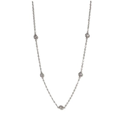 プラチナ 0.55ct ダイヤモンドステーションネックレス【BQ-199】