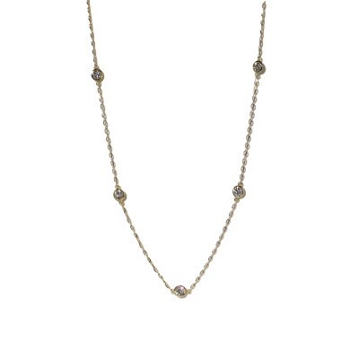 K18 0.55ct ダイヤモンドステーションネックレス【BQ-200】