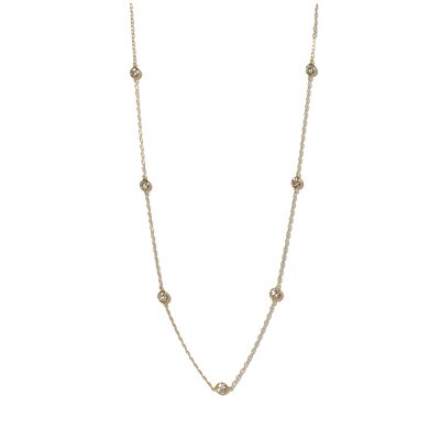 K18 1.00ct ダイヤモンドステーションネックレス【BQ-203】