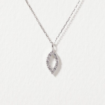 プラチナ 0.08ct マーキス型ダイヤモンドペンダント【BQ-207】