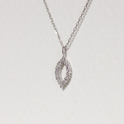 プラチナ 0.08ct マーキス型ダイヤモンドペンダント【BQ-207】