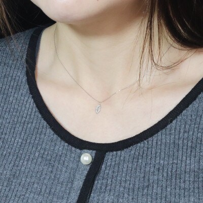 プラチナ 0.08ct マーキス型ダイヤモンドペンダント【BQ-207】