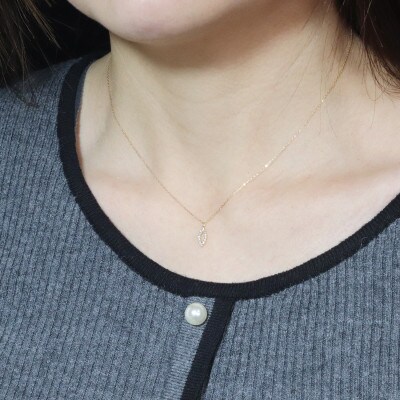 K18 0.08ct マーキス型ダイヤモンドペンダント【BQ-208】