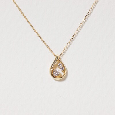 K18 0.05ct しずく型ダイヤモンドペンダント【BQ-214】