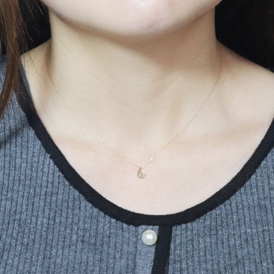 K10 0.05ct しずく型ダイヤモンドペンダント【BQ-215】