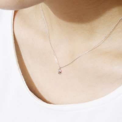 プラチナ 0.02ct 三日月ダイヤモンドペンダント【BQ-225】