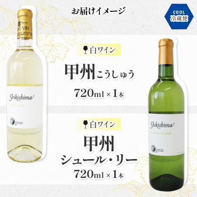 甲州 2種 720ml×各1本 シュール・リー 白ワイン 飲み比べセット 自家栽培 敷島醸造