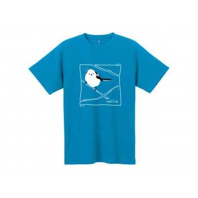 モンベル×小清水町コラボウイックロンTシャツ「シマエナガ」 ターコイズ　Sサイズ