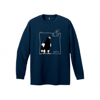 モンベル×小清水町コラボウイックロン長袖Tシャツ「オオワシ」 ダークネイビー　Mサイズ