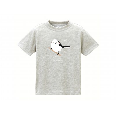 モンベル×小清水町コラボウイックロンTシャツKids「シマエナガ」 ヘザーチャコール　110