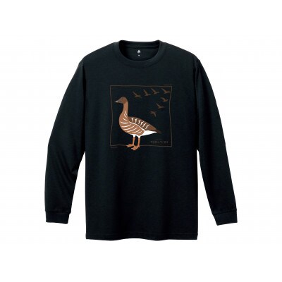 モンベル×小清水町コラボウイックロン長袖Tシャツ「ヒシクイ」 ブラック　XLサイズ