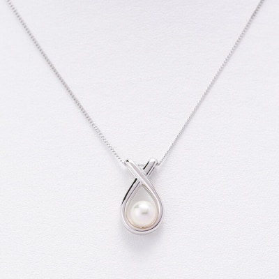アコヤ真珠 シルバー ペンダント (6.5mm珠・喜平チェーン45cm) 