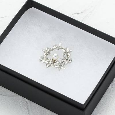 アコヤ真珠 サークルブローチ (6.5mm珠) 