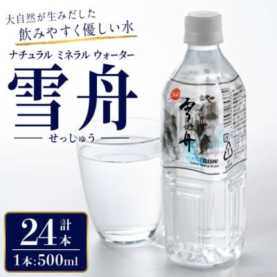 ナチュラル ミネラル ウォーター 雪舟 500ml (計24本)