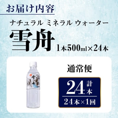 ナチュラル ミネラル ウォーター 雪舟 500ml (計24本)