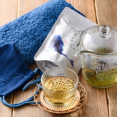 藍のお茶 ティーパックと藍染めハンドタオルマスクのセット