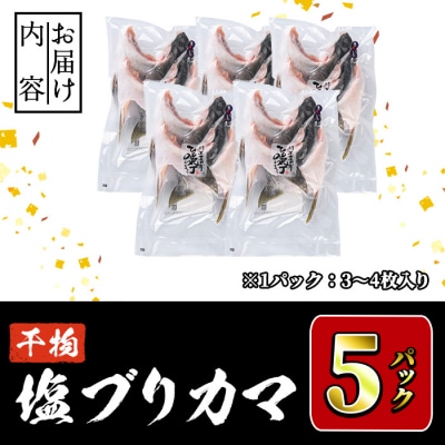 ひもの丸丁の塩ブリカマ (3～4枚入り×5パック) 