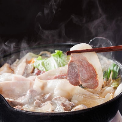 ぼたん鍋セット (2-3人前・天然猪肉300g+特製味噌味猪骨スープ500cc) 