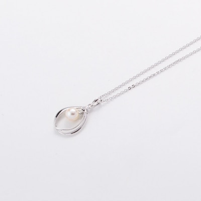 アコヤ真珠 シルバー ペンダント (7mm珠・小豆チェーン45cm) 