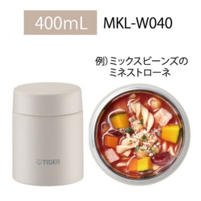 タイガー魔法瓶　真空断熱フードジャー 広口 MKL-W040 イーグレットホワイト WK 400mL