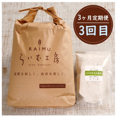 食物繊維を定期的に!お米5kgともち麦製品の3ヶ月定期便/計3回発送_2094R