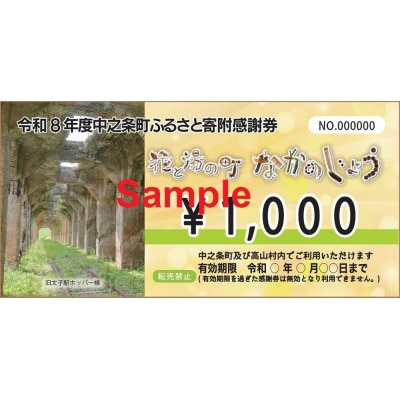 中之条町ふるさと寄附感謝券【寄付額100,000円】