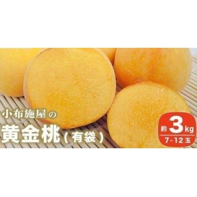 黄金桃(有袋) 約3kg 7～12玉