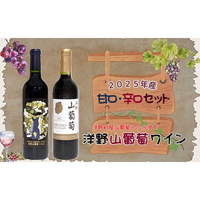 【2025年産】洋野山葡萄ワイン 720ml(甘口・辛口 2本セット)各1本