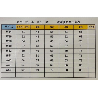カバーオール(大戦モデル・01-M)サイズ:W46