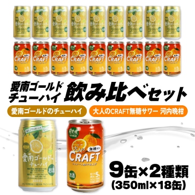 大人のCRAFT無糖サワーと愛南ゴールドのチューハイ 飲み比べ 350ml×18本 Yショップ西海