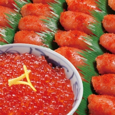 【年内配送可○】切れ辛子明太子2kg・醤油いくら500g D-16015