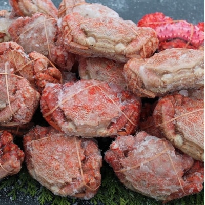 【年内配送可○】★クリガニ24~28尾(計4kg前後)、花咲ガニ1尾 A-57046