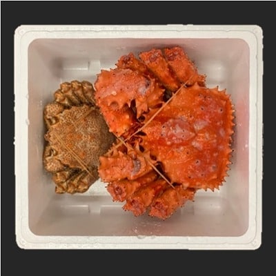 【年内配送可○】花咲がに2kg台と毛がに500g D-01043