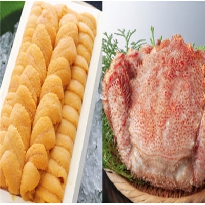 【年内配送可○】エゾバフンウニ1折、毛ガニ2尾  D-53031