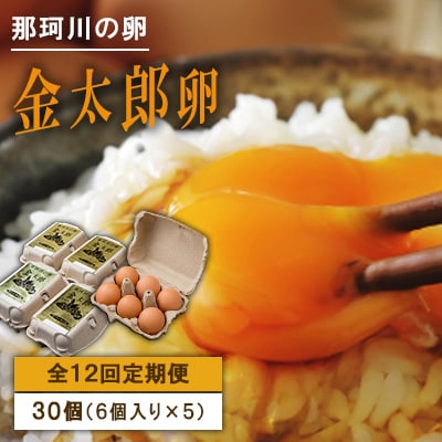 【毎月定期便】那珂川の金太郎卵 30個(6個入り×5パック) 全12回