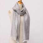 【絹100%】博多織ストール　菜籠麻の葉(グレー)