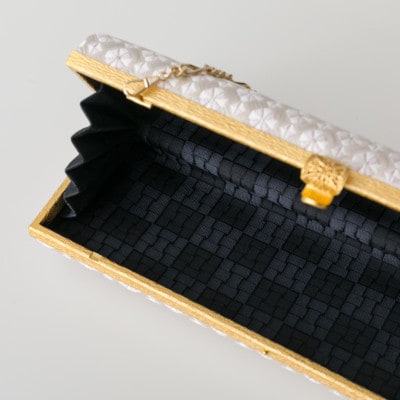 【博多織】 クラッチバッグ　光彩結晶:ピンクオパール