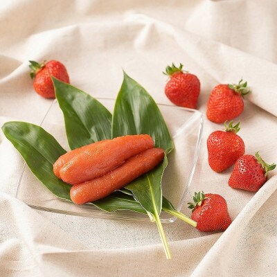 福岡の2大名産物!あまおう&ふくや味の明太子100g(那珂川市)