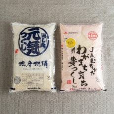 果物屋さんが選んだ米食べ比べ「夢つくし&amp;元気つくし」5kg&times;2袋(那珂川市)