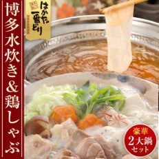 はかた一番どり 博多水炊きと鶏しゃぶの2大鍋セット(計4〜6人前)(那珂川市)