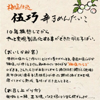 伍巧 梅塩仕込み 辛子明太子 切小300g(那珂川市)
