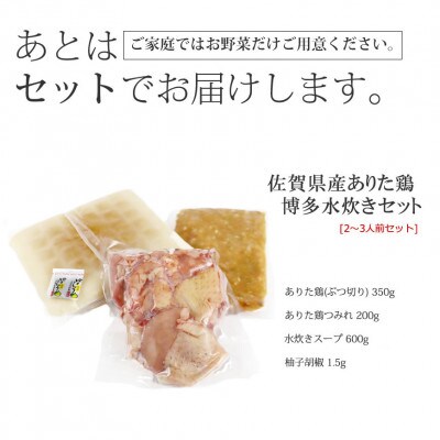 博多水炊き(ありた鶏ぶつ切り・つみれ)セット2～3人前(那珂川市)