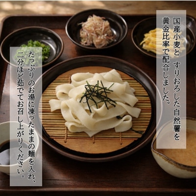 自然薯うどん 国産小麦100% 冷凍 無添加 化学合成添加物不使用 自然薯入り平麺 20玉セット