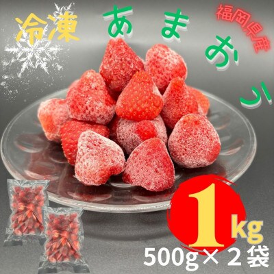 【自然の贈り物】かわいい化粧箱入り!福岡県産冷凍あまおう合計1kg(500g×2袋)(那珂川市)