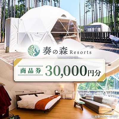 静岡県伊東市【奏の森リゾート】フォレストグランピングでも使える商品券30,000円分