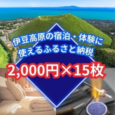 【伊豆高原】＼温泉・宿泊・体験に!/2,000円パス15枚セット