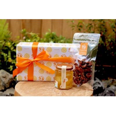 ギフトセット:伊豆産レモンのドライフルーツのハチミツ漬けと胡桃のハチミツキャラメリゼのセット