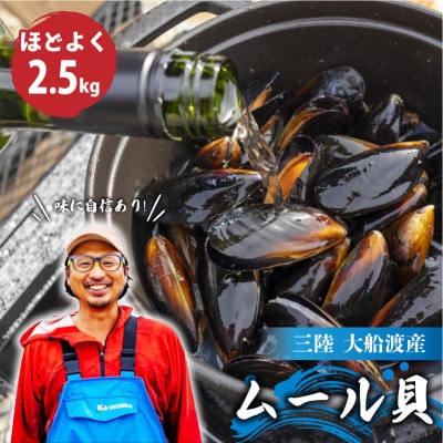 先行予約 国産 活ムール貝 2.5kg [nakano009]