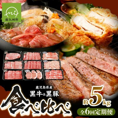 【発送月固定定期便】鹿児島黒牛・黒豚食べ比べ定期便(南九州市)全6回